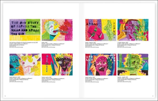 Book cover of Alexandru Radvan: Mythical Flesh, with a sculpture of nude male figure slumped on blue and green landscape. Published by Kerber.