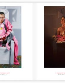 Painting, Different (Mummery) 2019, by Rene Schoemakers, off white cover, WELT GEIST in pale pink font to upper portion.