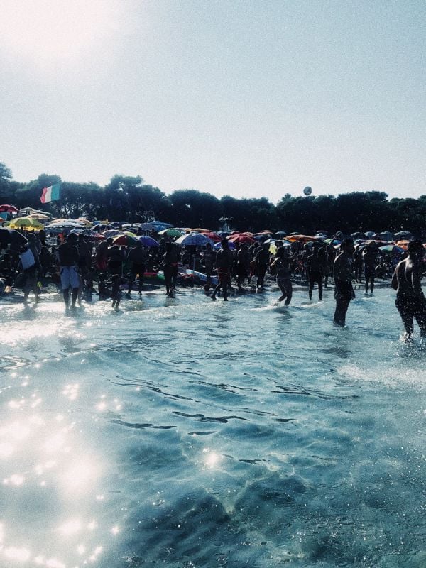 Black and white seascape with cliff edges, Anthony Curri ATLAS MOKSHA in black font