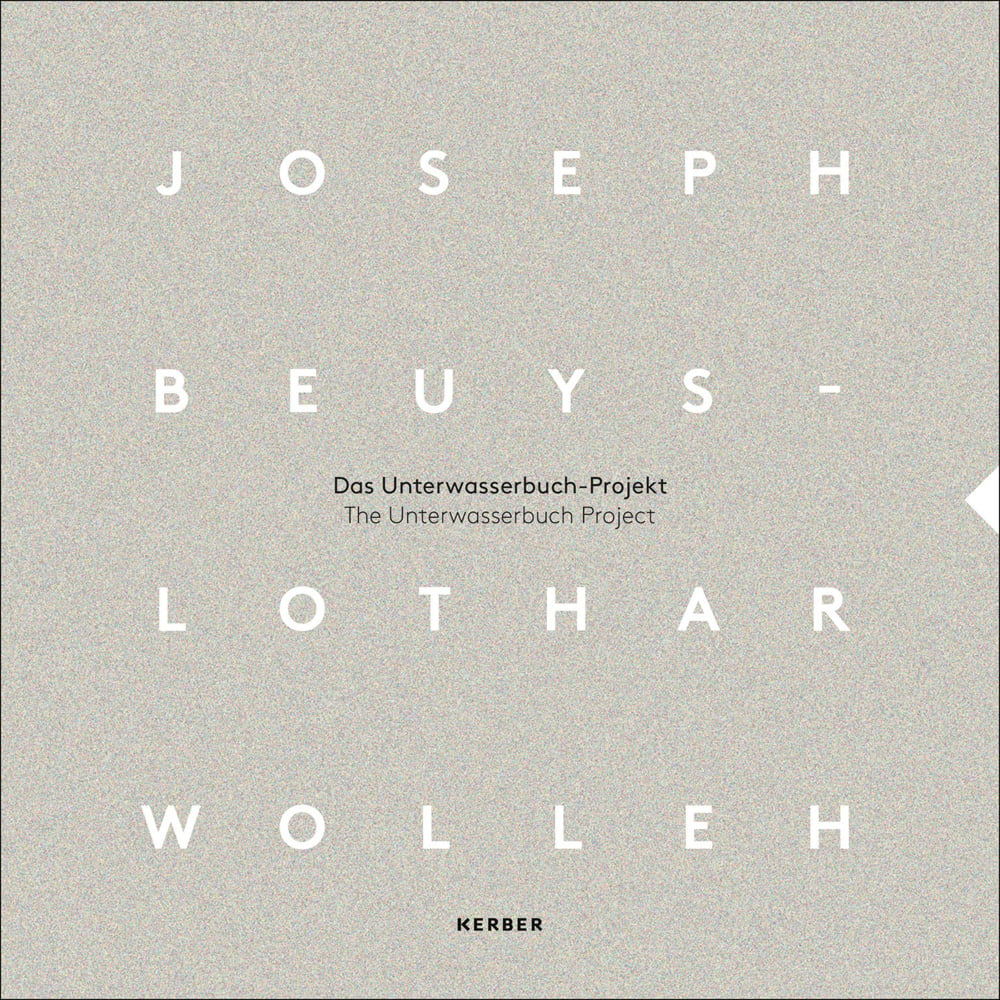 Mottled grey cover with Joseph Beuys - Lothar Wolleh in white font and The Unterwasserbuch Project in black font