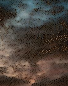 Book cover of Miguel Rothschild: Premonition, with a blue sky white clouds. Published by Kerber.