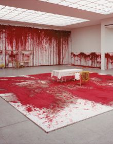 Book cover of Hermann Nitsch: 20th Painting Action Vienna Secession. Published by Kerber.