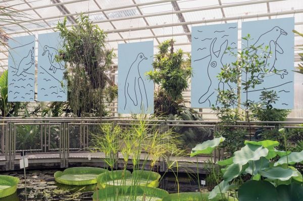 Book cover of Sebastian Jung: Bio Bio SUV, with a sketch of person sticking large tongue out, flat cardboard car shape against tree. Published by Kerber.