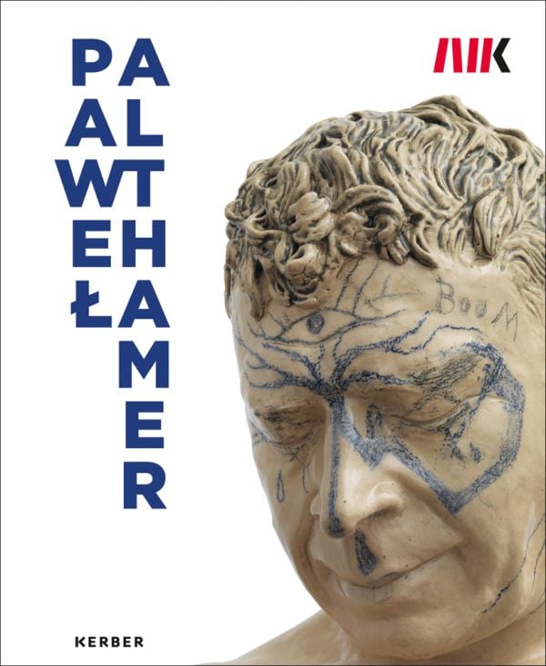 Book cover of Pawe? Althamer: Lovis-Corinth-Preis 2022, featuring a cream glazed sculpture of head with blue drawings to face. Published by Kerber.