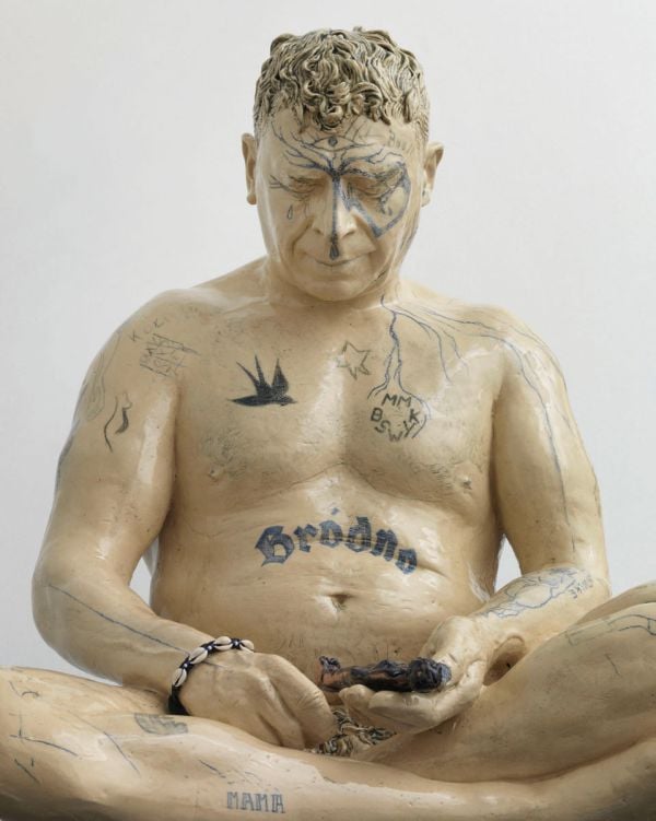 Book cover of Pawe? Althamer: Lovis-Corinth-Preis 2022, featuring a cream glazed sculpture of head with blue drawings to face. Published by Kerber.