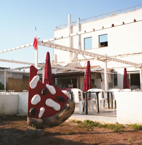 Book cover of Riccardo Fregoso, Adriatico, featuring a campervan parked on sand, under blue sky. Published by Kerber.