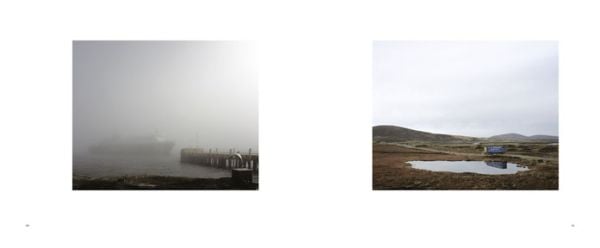 Book cover of John Kippin and Nicola Neate: IN this DAY and AGE - The Outer Hebrides, with the vast landscape of the Outer Hebrides, with rocks emerging from water. Published by Kerber.