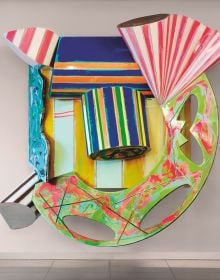 FRANK STELLA, in large black font across pink and yellow striped cover.