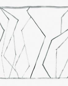 Pale grey geometric abstract drawing, by Benno Blome, on white cover.