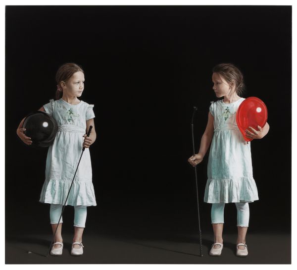 Book cover of Wolfgang Kessler, Paintings. Catalogue Raisonné 2013–2022, with a painting of young girl with metallic sheet draped over head. Published by Kerber.