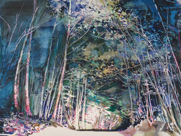 Book cover of Gisela Krohn, Inner Circle, with highlighted green leaves in front of dark forest. Published by Kerber.