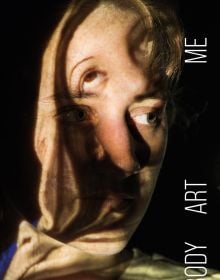 Two faces merged into one photograph, on cover of 'Veit Mette, BODY ART ME', by Kerber.