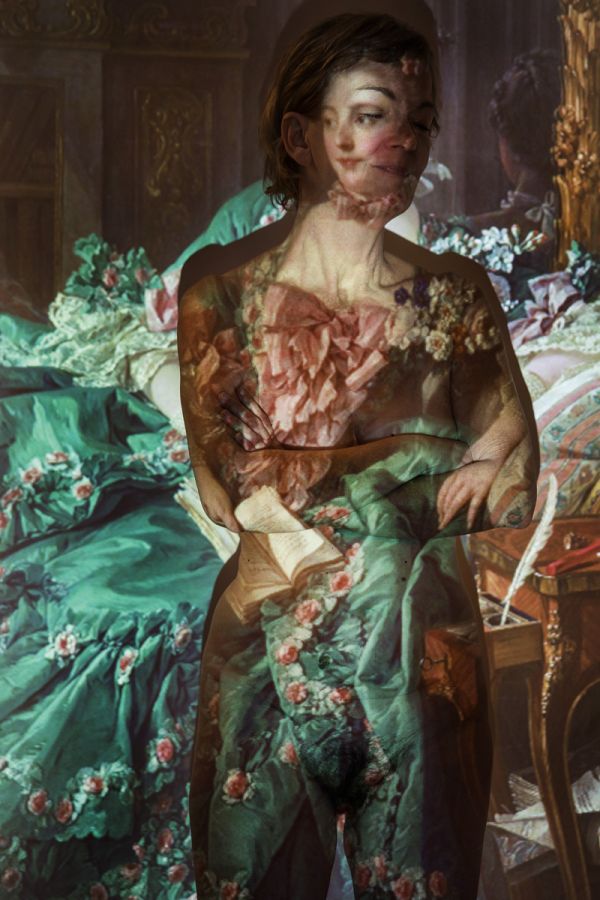 Book cover of Veit Mette: BODY ART ME, with two faces merged into one image. Published by Kerber.