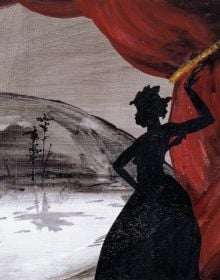 Book cover of The Struggle of Memory, Works from the Deutsche Bank Collection, with artist standing in front of large painting with curved road. Published by Kerber.