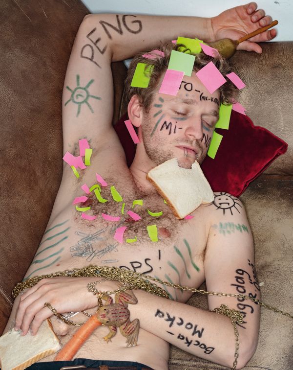 White font on black cover of 'Christian Jankowski, John Bock, Olaf Nicolai, Katharina Sieverding, Monica Bonvicini, Schaubühne Poster Campaigns 2018 to 2022', by Kerber.