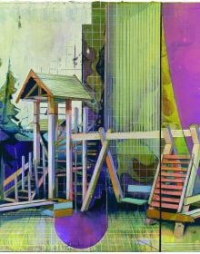 Book cover of Christian Hellmich: Tivoli, featuring an abstract painting of architectural structure. Published by Kerber.