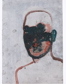 Book cover of 100+ : Friedrich Einhoff, with a line drawn figure wearing blue sleeveless top. Published by Kerber.