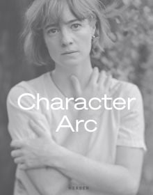 German actress Leonie Benesch in white t-shirt, staring a camera, on cover of 'Pascal Haas, Character Arc', by Kerber.