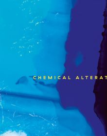 Bright blue abstract shape, on cover of 'Doug Fogelson 2012-2022, Chemical Alterations', by Kerber.