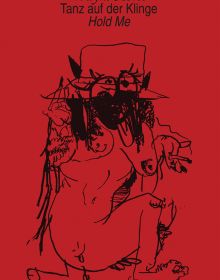 Red book cover of Willehad Eilers / Wayne Horse Tanz auf der Klinge, featuring a drawing of nude female figure wearing hat. Published by Kerber.