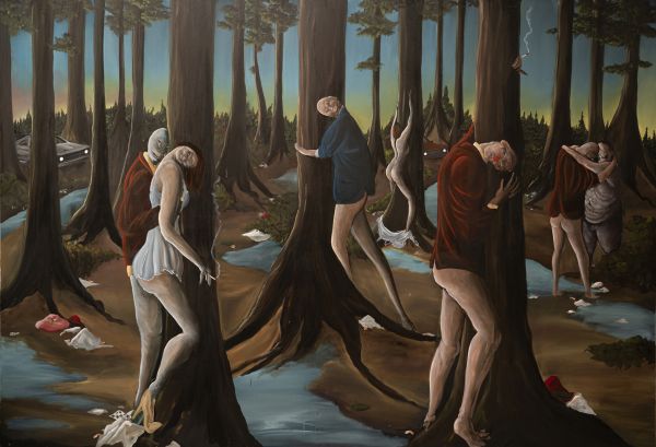 Red book cover of Willehad Eilers / Wayne Horse Tanz auf der Klinge, featuring a drawing of nude female figure wearing hat. Published by Kerber.