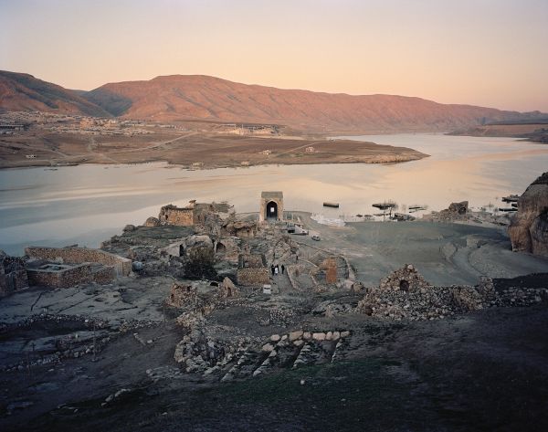 Stone structures in the dusty Dara Ancient City in Mardin, Turkey, Mesopotamia Anatolia, on cover of 'Andréas Lang, Broken Memories', by Kerber.