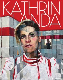 Book cover of Kathrin Landa, with a self-portrait portrait painting. Published by Kerber.