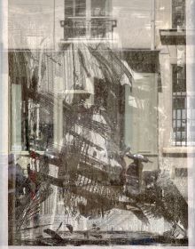 Blue book cover of Frizzi Krella, Paris - 9 Rue de l’Université', featuring a building with windows overlaid with black abstract star shape. Published by Kerber.