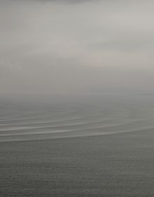 Book cover of Sylvie Leblanc: H2O-scapes, with a serene image of the sea. Published by Kerber.