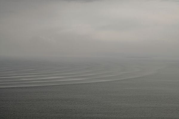Book cover of Sylvie Leblanc: H2O-scapes, with a serene image of the sea. Published by Kerber.
