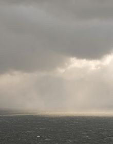 Book cover of Sylvie Leblanc: H2O-scapes, with a serene image of the sea. Published by Kerber.