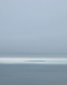 Book cover of Sylvie Leblanc: H2O-scapes, with a serene image of the sea. Published by Kerber.