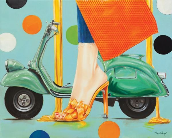 Book cover of Pop Art Now: Heiner Meyer, with portrait of person wearing a surgical face mask. Published by Kerber.