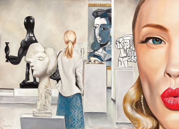 Book cover of Pop Art Now: Heiner Meyer, with portrait of person wearing a surgical face mask. Published by Kerber.