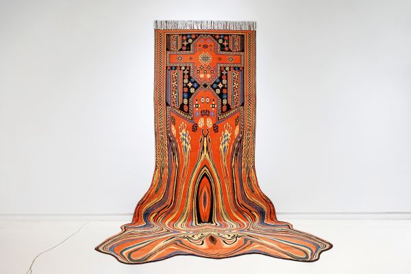 Book cover of Faig Ahmed; featuring a surrealist weaving. Published by Kerber.