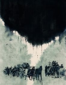 Book cover of Lifeline: Dieter Mammel, with a watercolour of figure with its back to viewer, and dark figure standing on shoulder. Published by Kerber.
