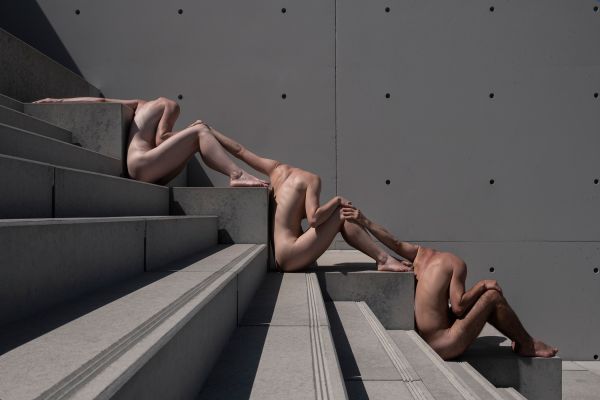 Book cover of The Opéra: Volume XII. ÆTHERUM, with three nude females posing on seat covered in a white sheet. Published by Kerber.