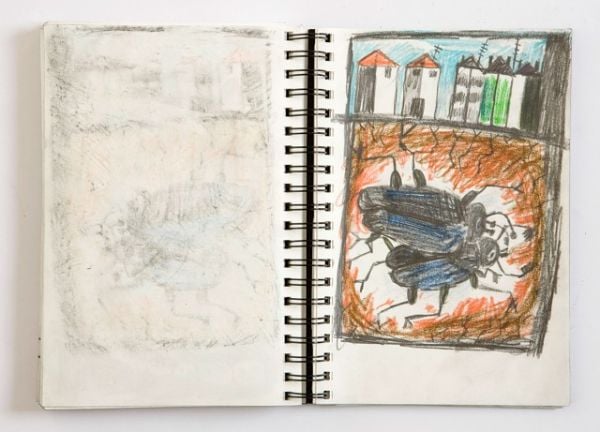 Book cover of Red Raven – Black Poppy: Regula Syz; featuring a large, acrylic painting. Published by Kerber.