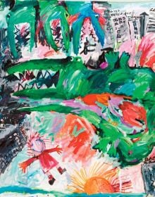 Book cover of Red Raven – Black Poppy: Regula Syz; featuring a large, acrylic painting. Published by Kerber.