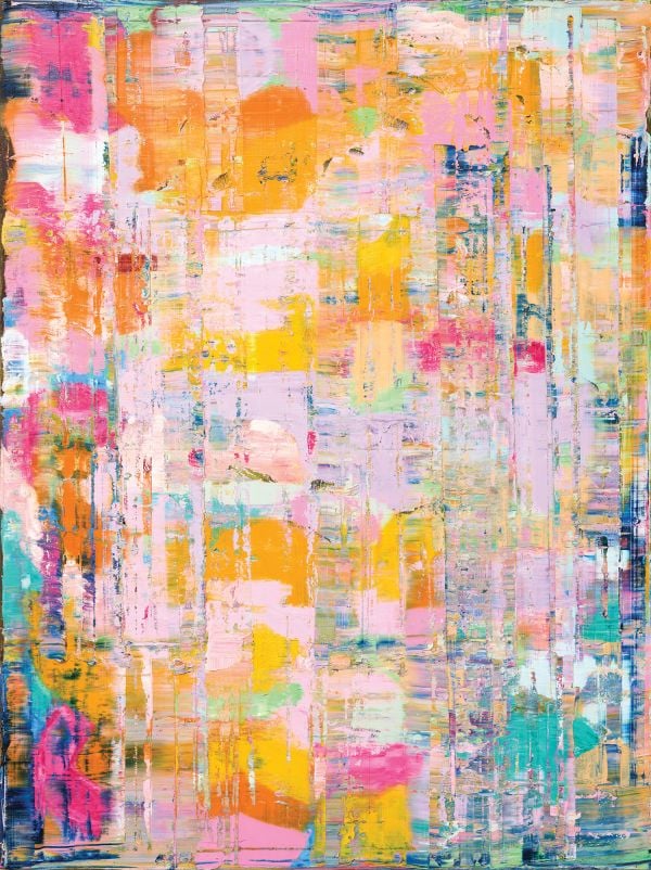 Book cover of Tremble Like a Flower: Szilard Huszank; featuring a colourful, abstract painting. Published by Kerber.