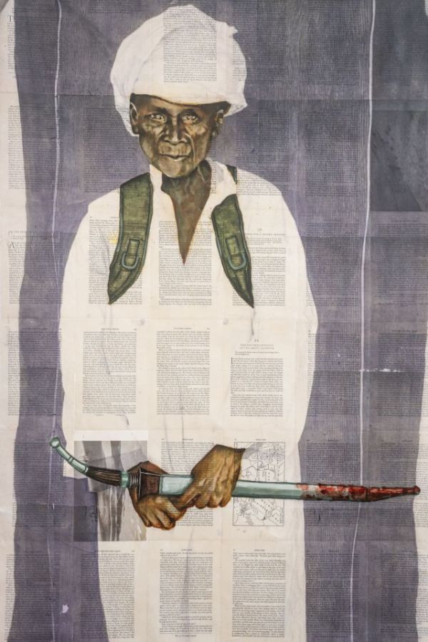 Book cover of Which Side Are You On? Rajkamal Kahlon, featuring a painting of a figure carrying a Prada shopping bag. Published by Kerber.
