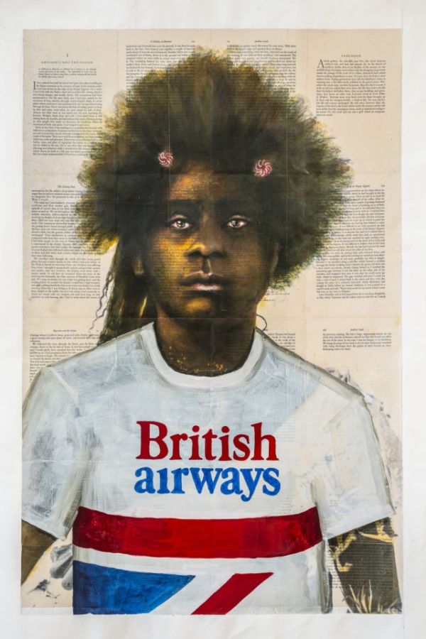 Book cover of Which Side Are You On? Rajkamal Kahlon, featuring a painting of a figure carrying a Prada shopping bag. Published by Kerber.