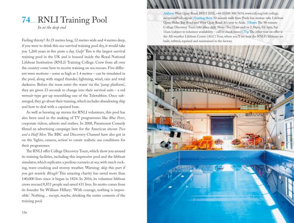 Seagull near centre of pale green cover of '111 Places in Poole That You Shouldn't Miss', by Emons Verlag.