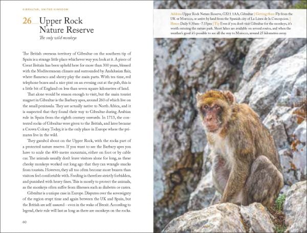 Golden double handled trophy near center of turquoise cover of '111 Extreme Places in Europe That You Shouldn't Miss', by Emons Verlag.