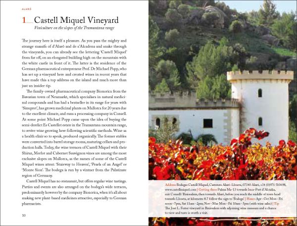 Windmill near centre of green cover of '111 Places in Mallorca That You Shouldn't Miss', by Emons Verlag.