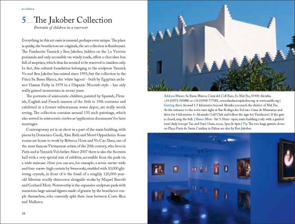 Windmill near centre of green cover of '111 Places in Mallorca That You Shouldn't Miss', by Emons Verlag.