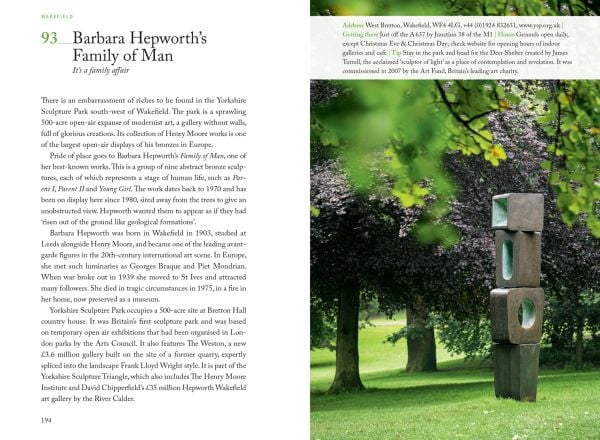 Yorkshire rose badge near center of blue cover of '111 Places in Yorkshire That You Shouldn't Miss', by Emons Verlag.