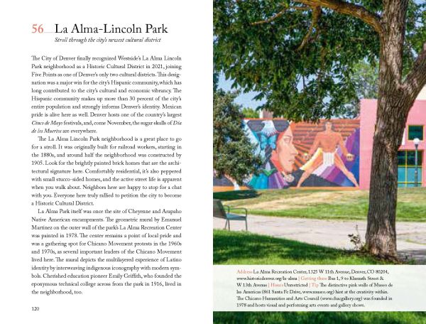 Book cover of 111 Places in Denver That You Must Not Miss, with a Bison. Published by Emons Verlag.