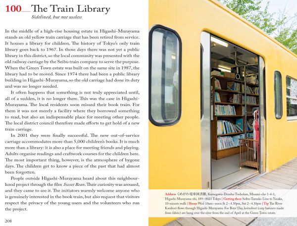 Maneki-neko or beckoning cat near centre of baby pink cover of '111 Places in Tokyo That You Shouldn't Miss', by Emons Verlag.