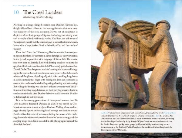 Book cover of 111 Places in the Lothians and Falkirk That You Shouldn't Miss, with head of a unicorn. Published by Emons Verlag.